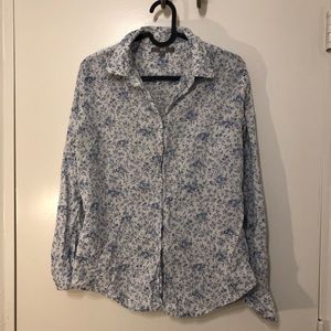 Blue Floral print blouse